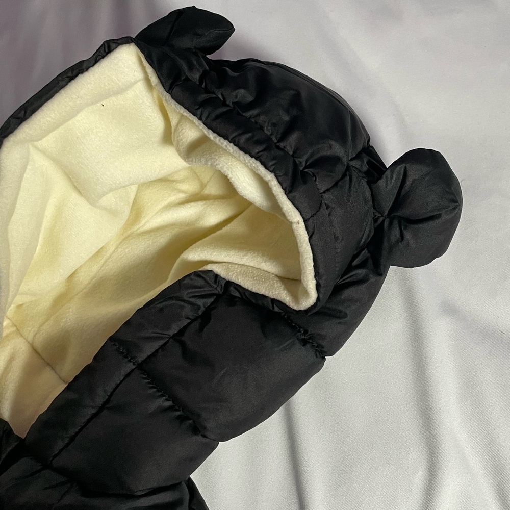 tianzong snowsuit baby black with hood adorable  and warm for winter travel